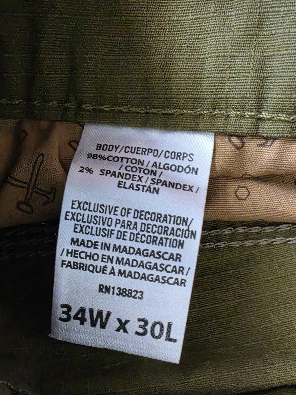 Hawx Stretch Ripstop Men’s Olive Green Cargo Utility Work Pants 34x30
